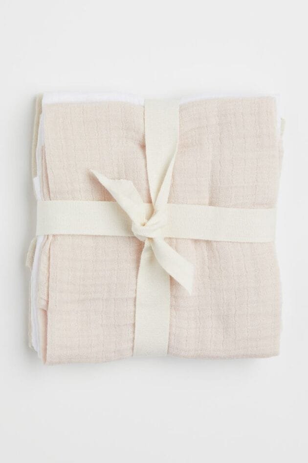 Set of 3 muslin baby blankets