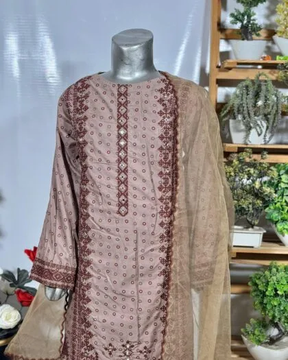 3 Piece Embroidered Girls Suit