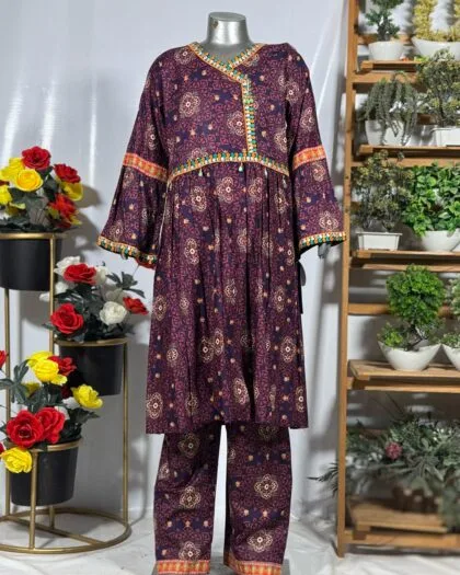 Printed Cotton 2-Piece Angrakha Set