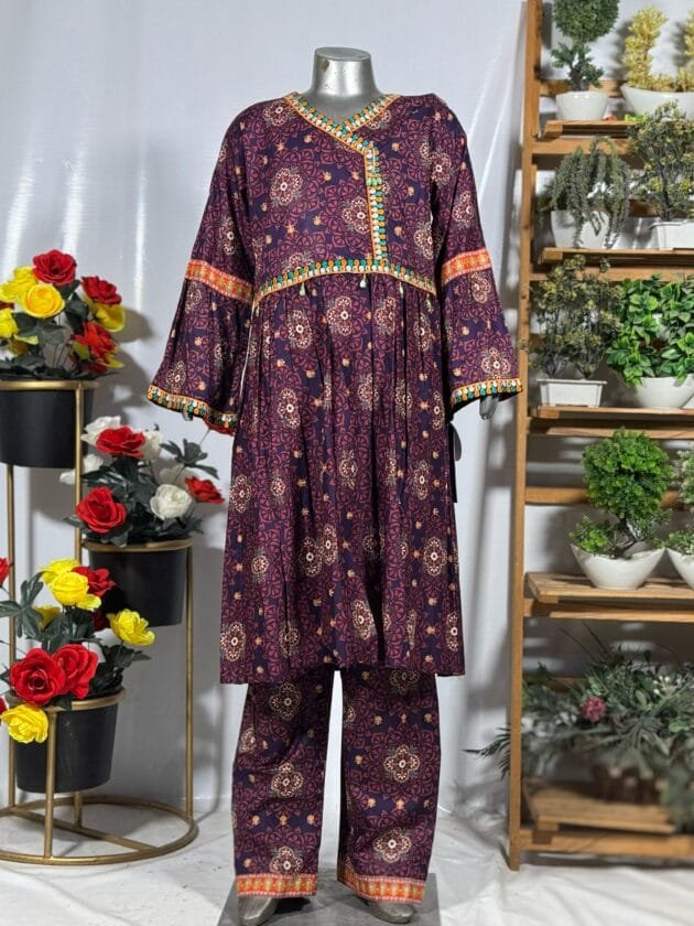Printed Cotton 2-Piece Angrakha Set