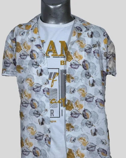 Leafy Layered Combo – Shirt & Tee Set