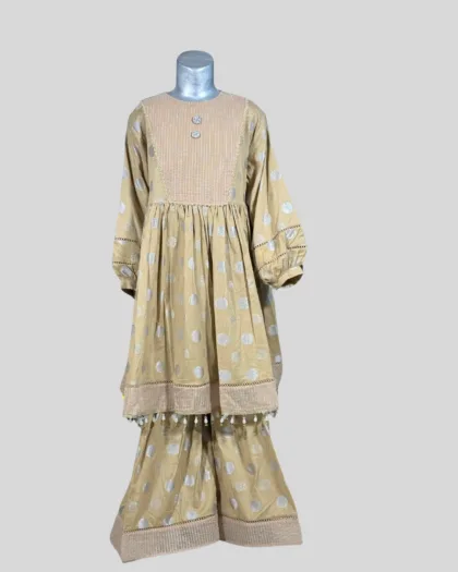 Golden Polka Charm Frock Set